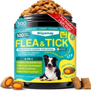 Woyamay Dog Flea Tick Chews 4-in-1 Natural Daily Protection-0