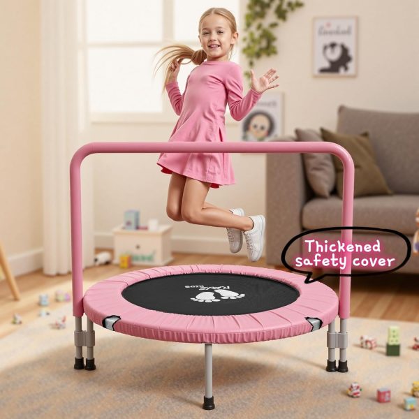 Toddler Trampoline RAVS Pink Alloy Steel Indoor-1
