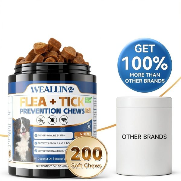 WEALLIN Dog Flea Chews Natural Treatment All Breeds-5