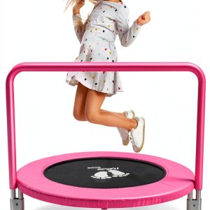 Toddler Trampoline RAVS Pink Alloy Steel Indoor-0