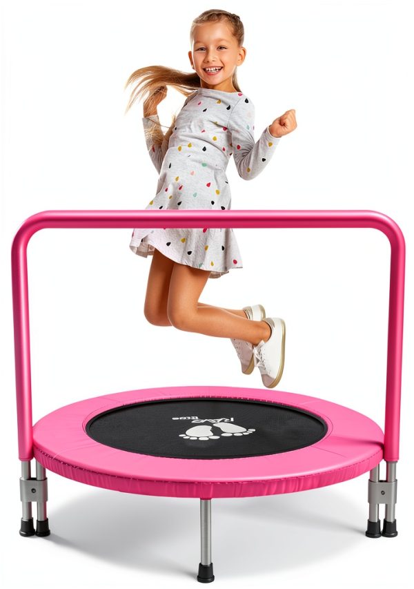 Toddler Trampoline RAVS Pink Alloy Steel Indoor-0
