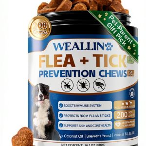 WEALLIN Dog Flea Chews Natural Treatment All Breeds-0