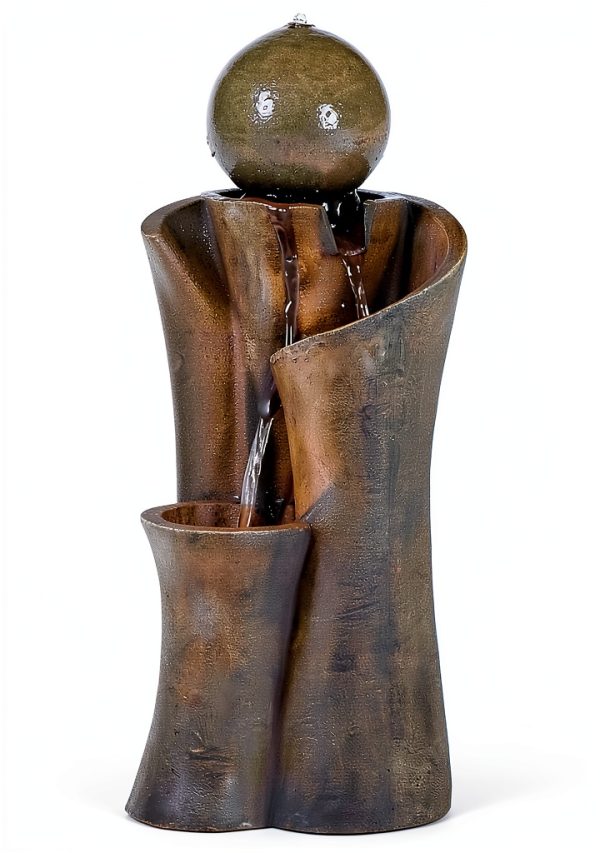 Sphere Curve 39.5" Zen Fountain by John Timberland Lighted Resin-4