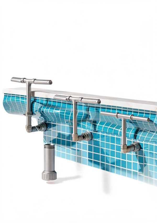 Pool Fountain 2025 Lights POOLHOUR Dual Nozzle Freestanding White-2