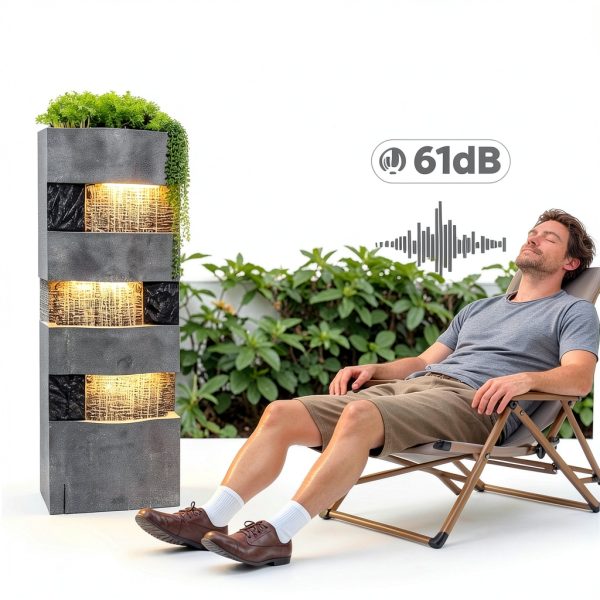 Garden Water Fountain Bumilgar Resin Tiered LED Fountain-4