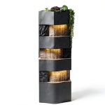 Garden Water Fountain Bumilgar Resin Tiered LED Fountain-0
