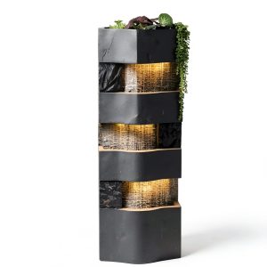 Garden Water Fountain Bumilgar Resin Tiered LED Fountain-0