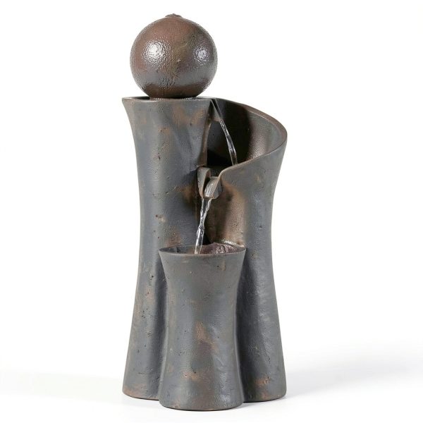 Sphere Curve 39.5" Zen Fountain by John Timberland Lighted Resin-0