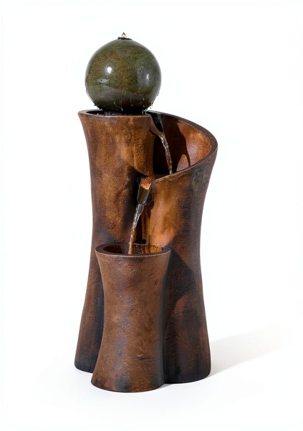 Sphere Curve 39.5" Zen Fountain by John Timberland Lighted Resin-3